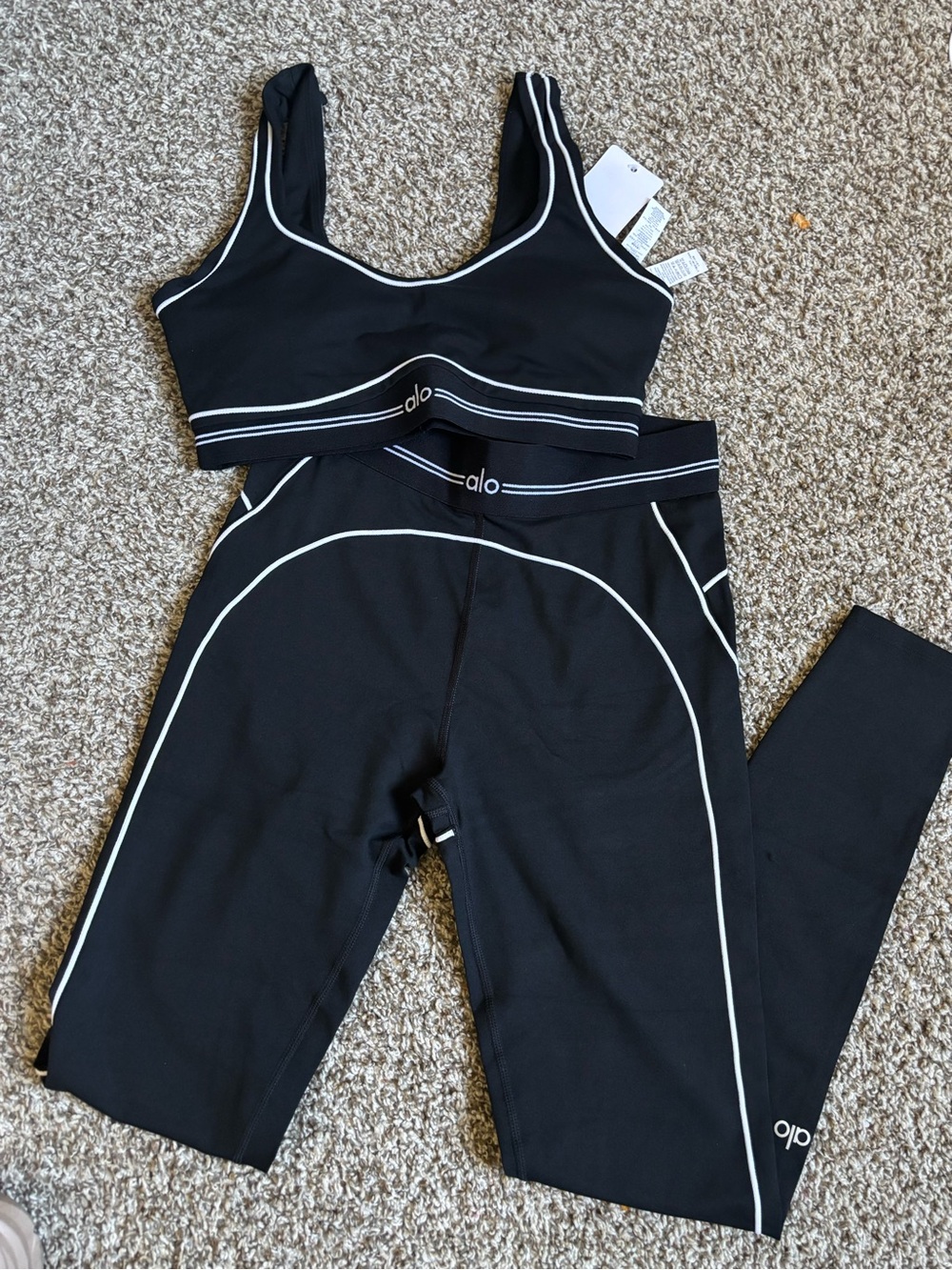 High-Waist Black Leggings & Sports Bra Set